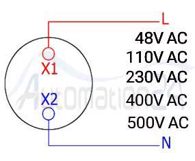 شماتیک سیم کشی و رنج ولتاژی سیگنال نمایشگر ولتاژ صفحه گرد قرمز JBH قطر 22